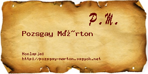 Pozsgay Márton névjegykártya