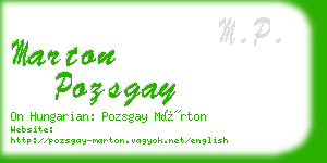 marton pozsgay business card